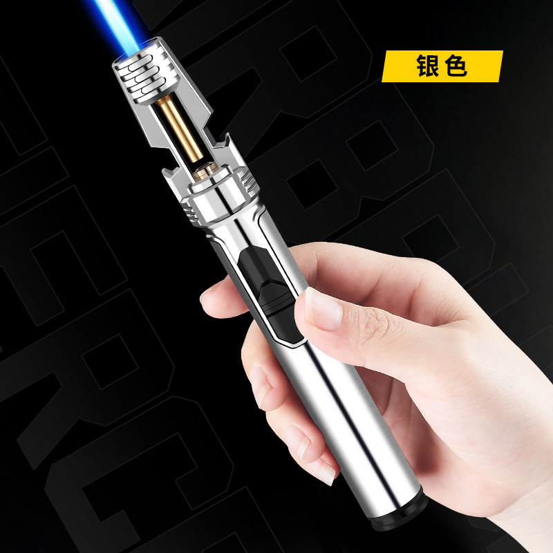 打火机新款防风直冲喷枪打火机开瓶器雪茄艾灸户外烧烤专用喷火枪|undefined