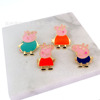 Anime pink pig badge happy Meng Pig Page Family portrait metal needle DIY paint butterfly buckle brooch