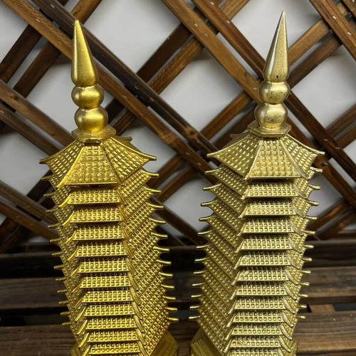 Pure brass Wenchang Tower ornaments 13th floor 13th floor copper tower  student desk office living room furnishings