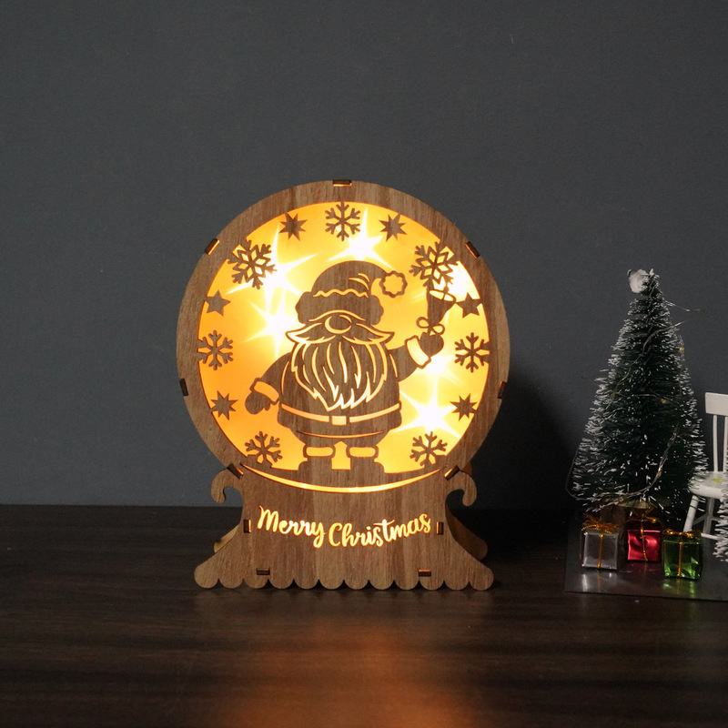 クロスボーダー新型クリスマス用品ledイルミネーション置物木製装飾ランプパーティー新年祭り雰囲気道具|undefined