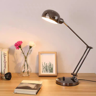 Nordic Simple Metal Long Arm Folding Eye Protection Study Table Lamp Reading Desk Bedroom Bedside Dimming Desktop American Style