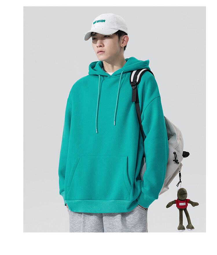 Customized hooded sweatshirts for men, solid colors for women, ins thin hoodies, trendy couple outfits, casual and sporty plus-size men's wear pic 48
