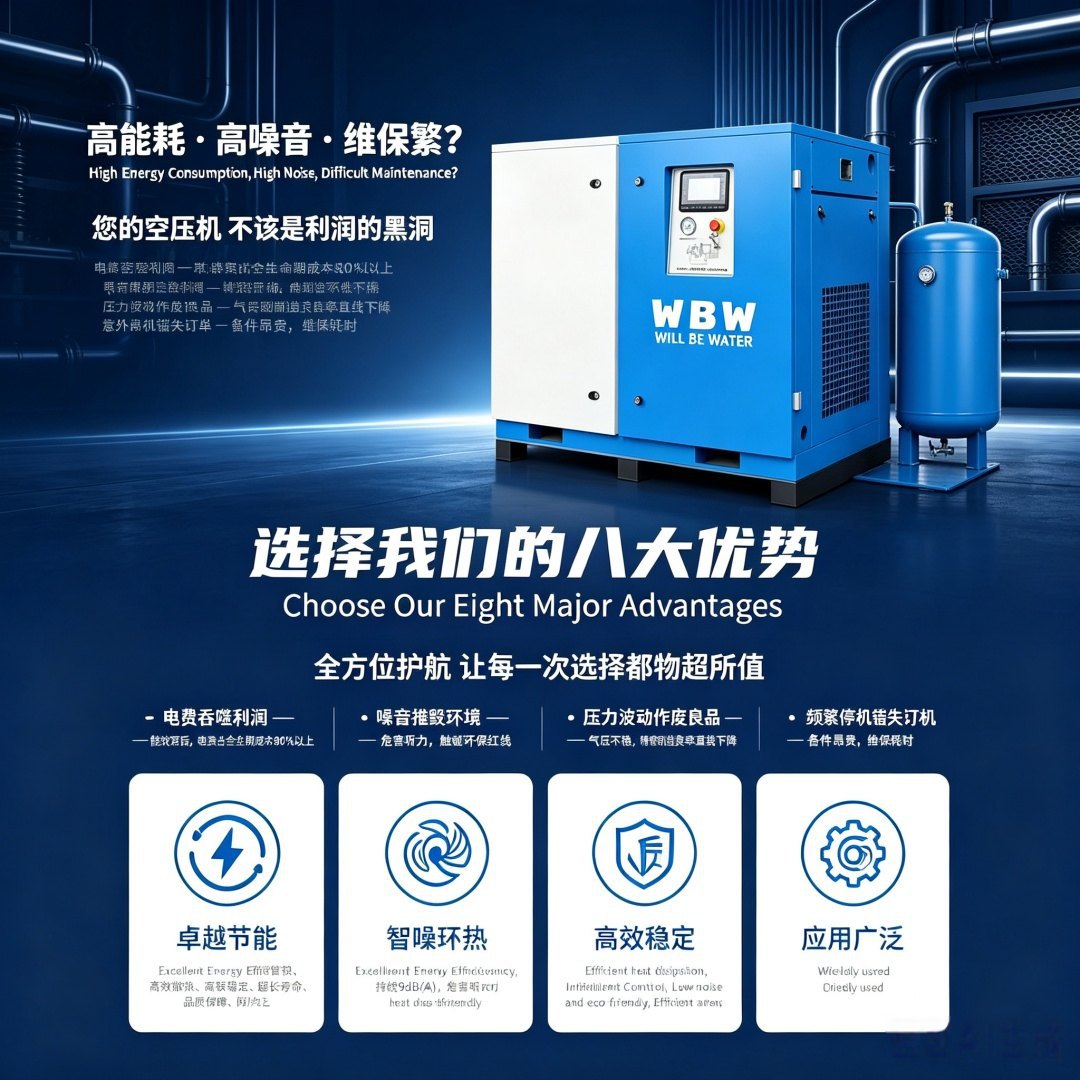 22KW Permanent Magnet Variable Frequency Screw Air Compressor Industrial Silent Energy-Saving Air Compressor