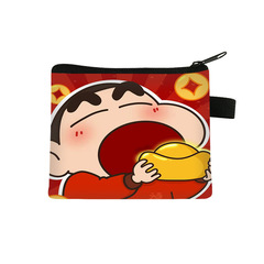 新款蠟筆小新零錢包學生可愛高顏值鑰匙卡包大容量隨身方形包包批