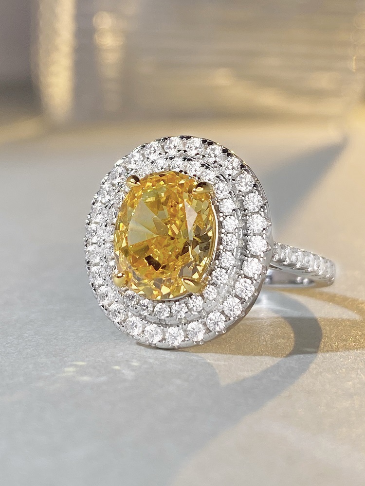 Fashion Oval Sterling Silver Inlay Zircon Rings 1 Piece