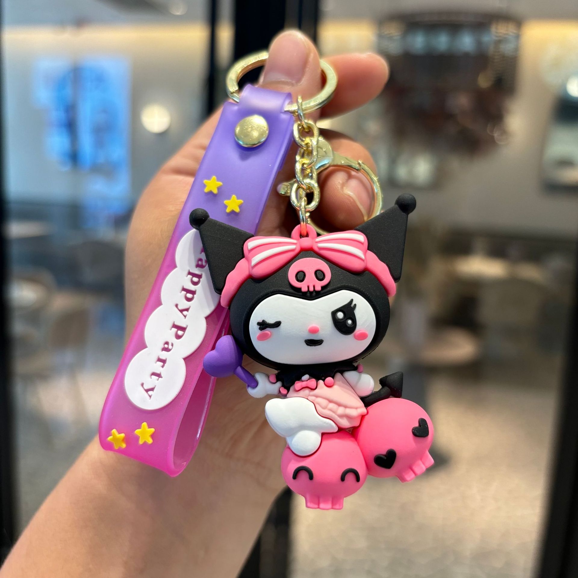 Caricatura Sanrio Colomi Keychain pvc muñeca colgante para atrapar al bebé pequeño regalo llavero adornos al por mayor