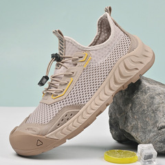 網面鞋男2024新款夏季透氣男鞋飛織大網眼軟底一腳蹬洞洞鞋休閒鞋