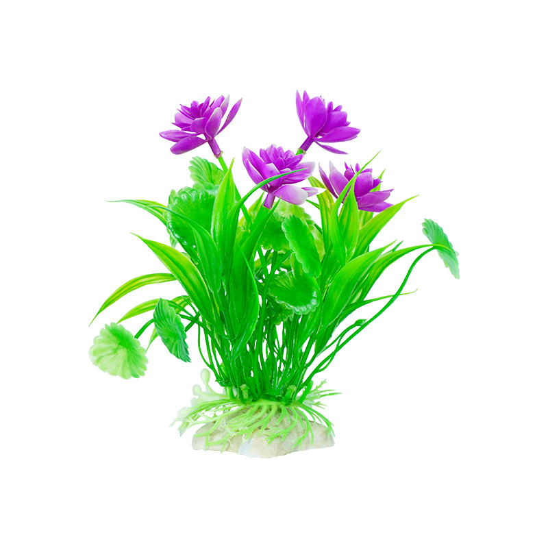 Pecera Simulación Flores Decoración de paisajismo Flores Flores Hierba Plástico Flor Falsa Agua Hierba Acuario Decoración