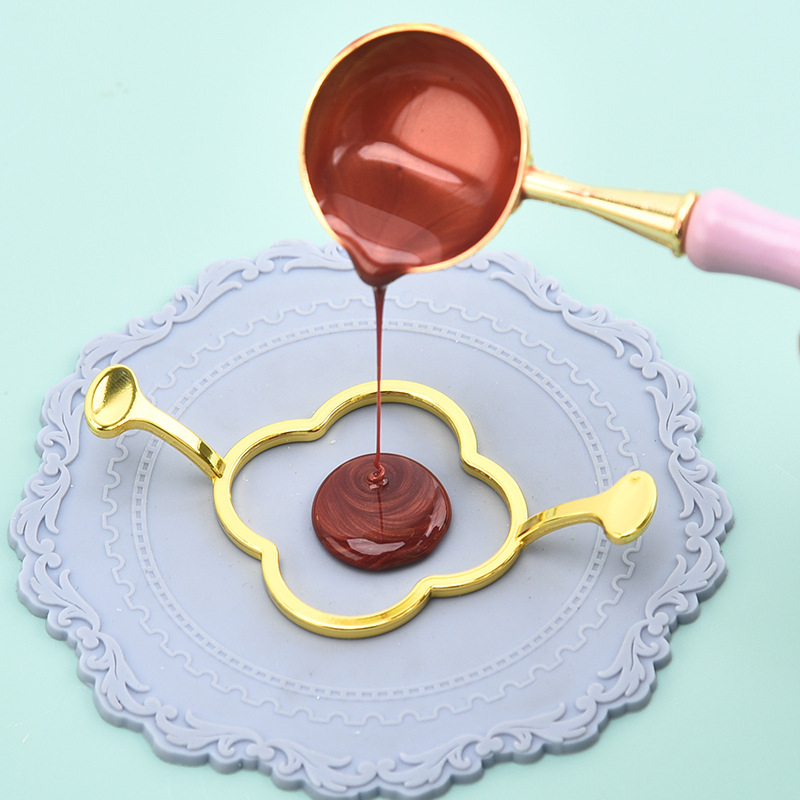 Nuevo sello de cera de pintura al fuego Molde de sellado de cera de metal Fijador de pintura al fuego Forma de flor redonda