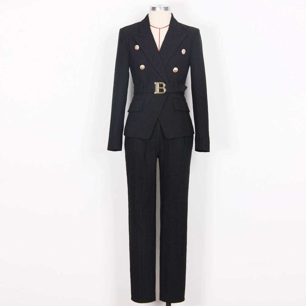 Весна и осень Новый высококачественный модный женский костюм для пригородных костюмов Высококачественная жаккардовая ткань Профессиональный темпераментный костюм в наличии