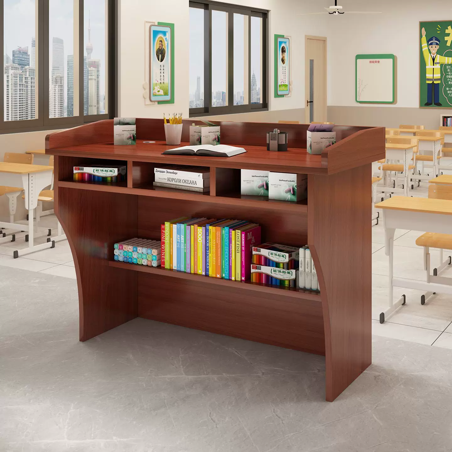 演讲台发言台老师讲课桌学校主席台讲台桌会议室培训台多媒体讲桌