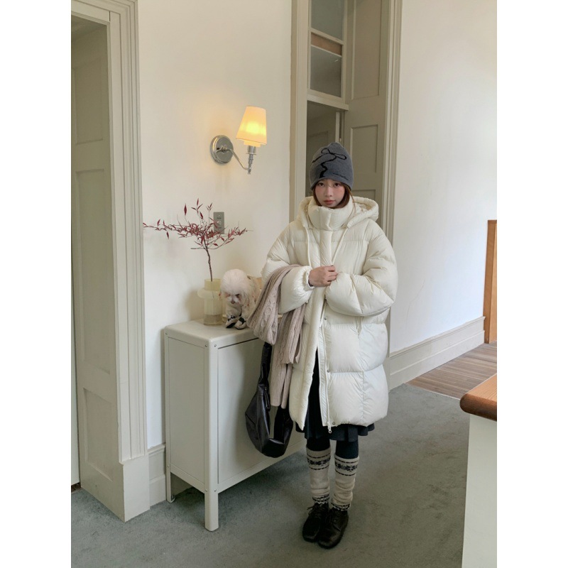 Gagd Super Nice Cloud Puff down Jacket Women's Winter Korean Style Mid-Length Hooded Thickened Bread Jacket