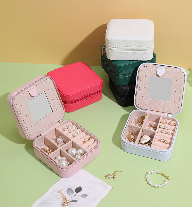 105g Weight Jewelry Boxes Classification 1 Piece Quantity Holiday, Daily Occasion Pu Leather Material Solid Color Pattern Simple Style, Commute Style Simple Style Commute Solid Color Pu Leather Jewelry Boxes