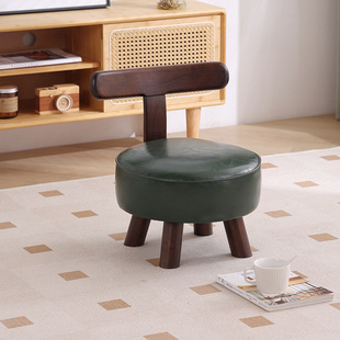 Rotating concentric chair solid wood household small stool living room sofa coffee table simple soft bag shoe changing stool children's stool rotating stool