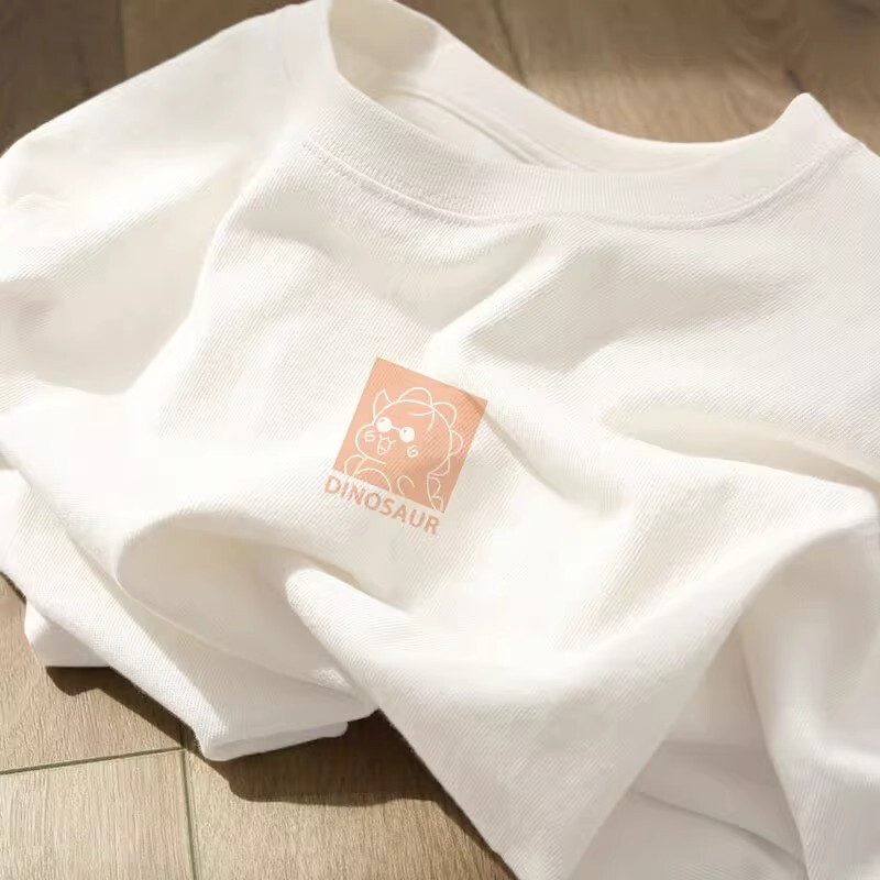 Cotton Short-sleeved T-shirt Women's 2025 New Summer Fashion Western European Loose Large Belly Covering Slim Top