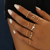 Ring, wavy set, simple and elegant design, European style