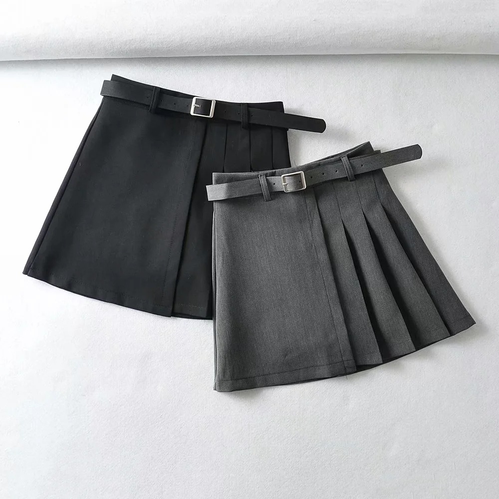 Fashion asymmetric pleated skirt  NSAC27945