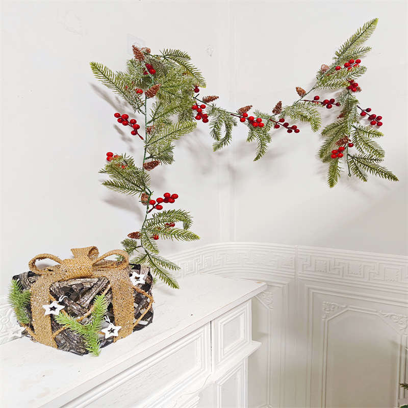 Amazon 2021 nueva aguja de pino LED Luz de cadena de Navidad decoración de la ventana del Hogar Accesorios de la foto