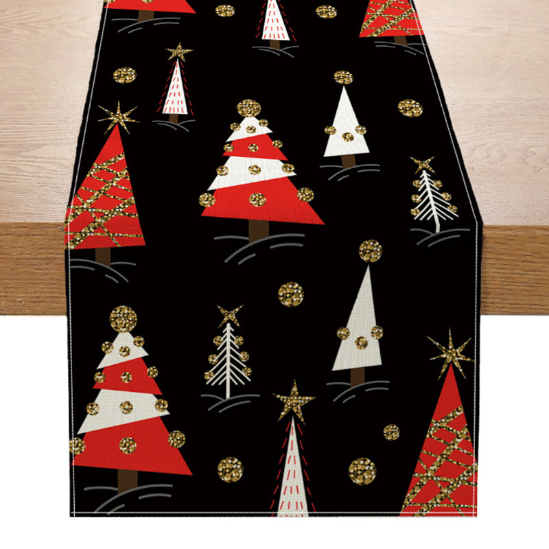 temujit クロスボーダー Amazon 新しいクリスマステーブルフラグ冬クリスマスプリントテーブルマットカスタマイズ可能|undefined