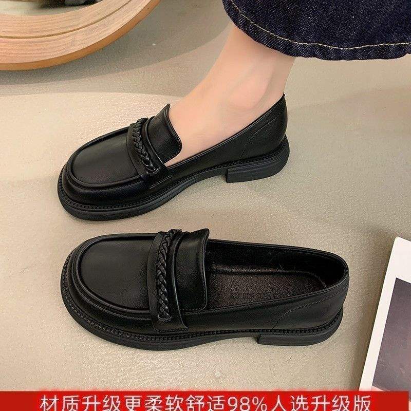 单鞋脚蹬2025软底夏秋季新款英伦风软底平底皮鞋百搭乐福鞋
