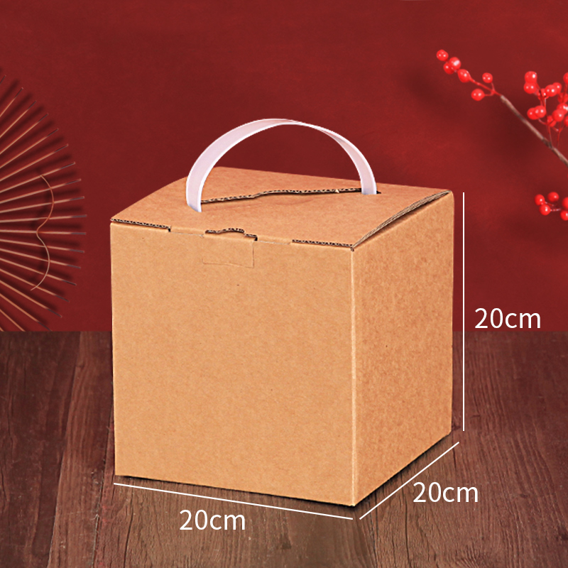 Caja de embalaje de papel corrugado kraft cuadrado caja de regalo de té caja de embalaje exterior caja de regalo kraft portátil caja vacía