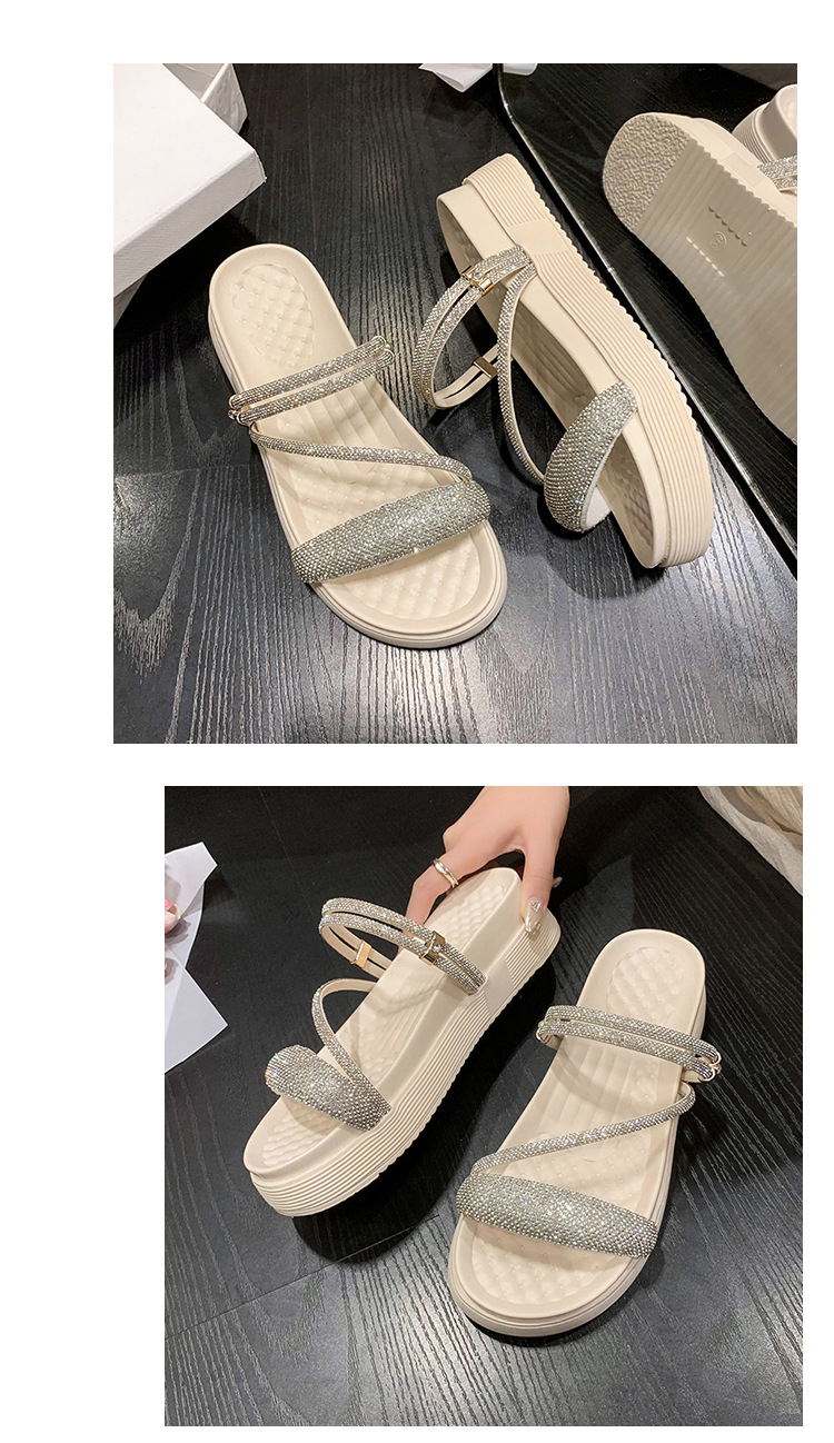 Women's Casual Vacation Solid Color Round Toe Platform Sandals display picture 5