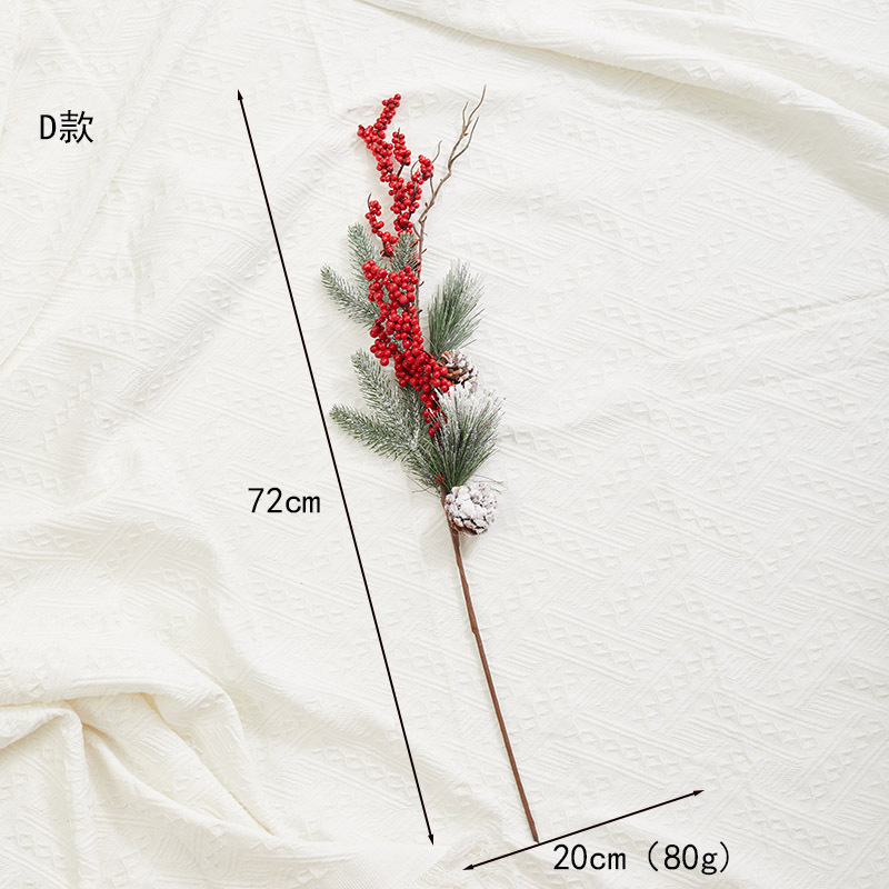 Navidad frutas rojas frutas blancas pinos imitación flores de Navidad decoración de Navidad accesorios colgantes de árbol de Navidad