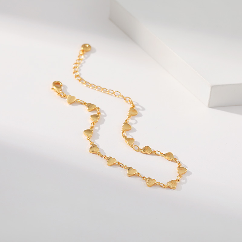 Retro Heart Shape Copper Plating Bracelets 1 Pair