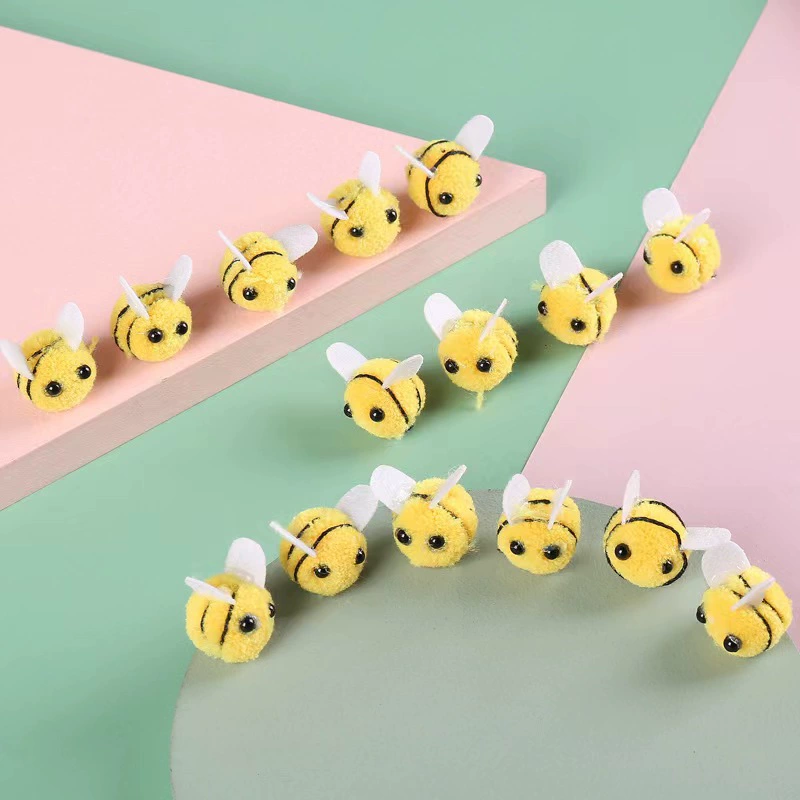 Милая маленькая пчела мех мяч шляпа одежда DIY аксессуары игрушка рюкзак плюшевый мяч аксессуары домашние аксессуары ручной работы