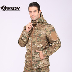 ESDY Outdoor Camouflage Soft Shell Jacket Windproof Jacket Tactical Clothing Mountaineering Suit A013