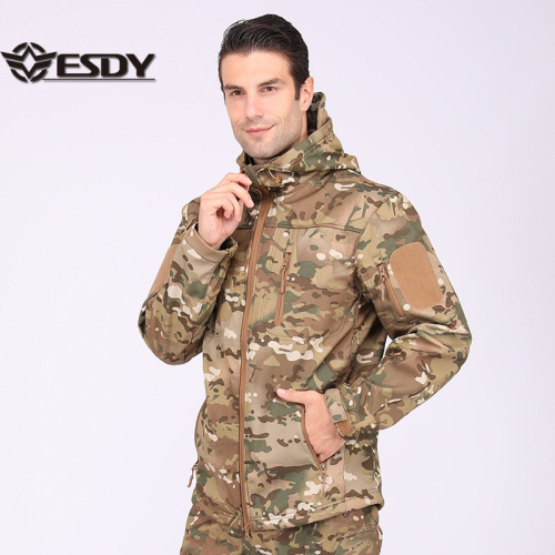 ESDY Outdoor Camouflage Soft Shell Jacket Windproof Jacket Tactical Clothing Mountaineering Suit A013