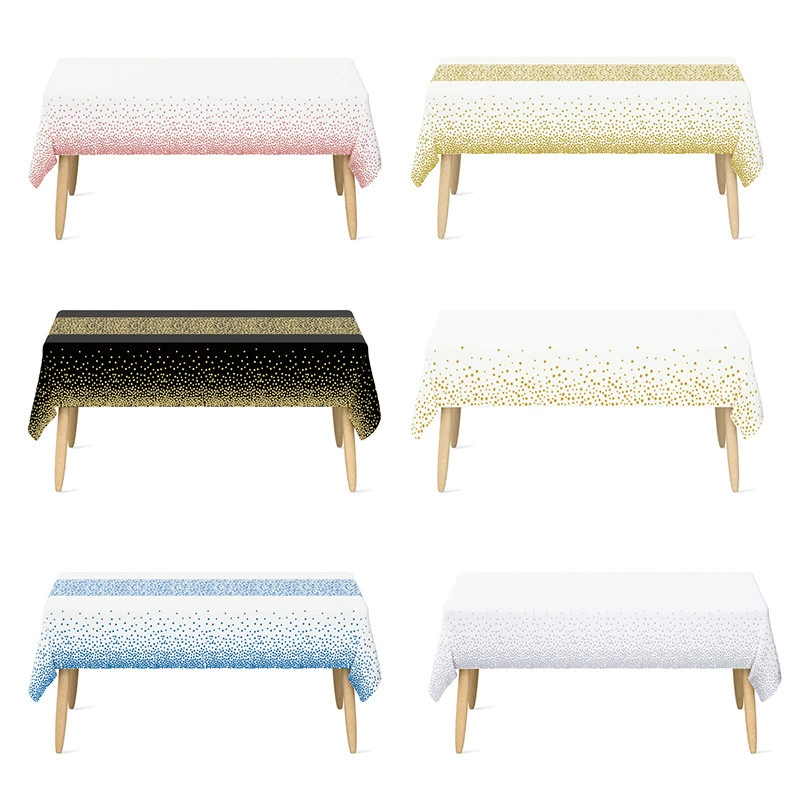 Cross-border polka dot disposable tablecloth printed party decoration tablecloth PEVA thickened party rectangular tablecloth