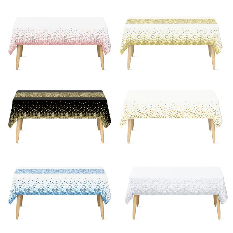 Cross-border polka dot disposable tablecloth printed party decoration tablecloth PEVA thickened party rectangular tablecloth