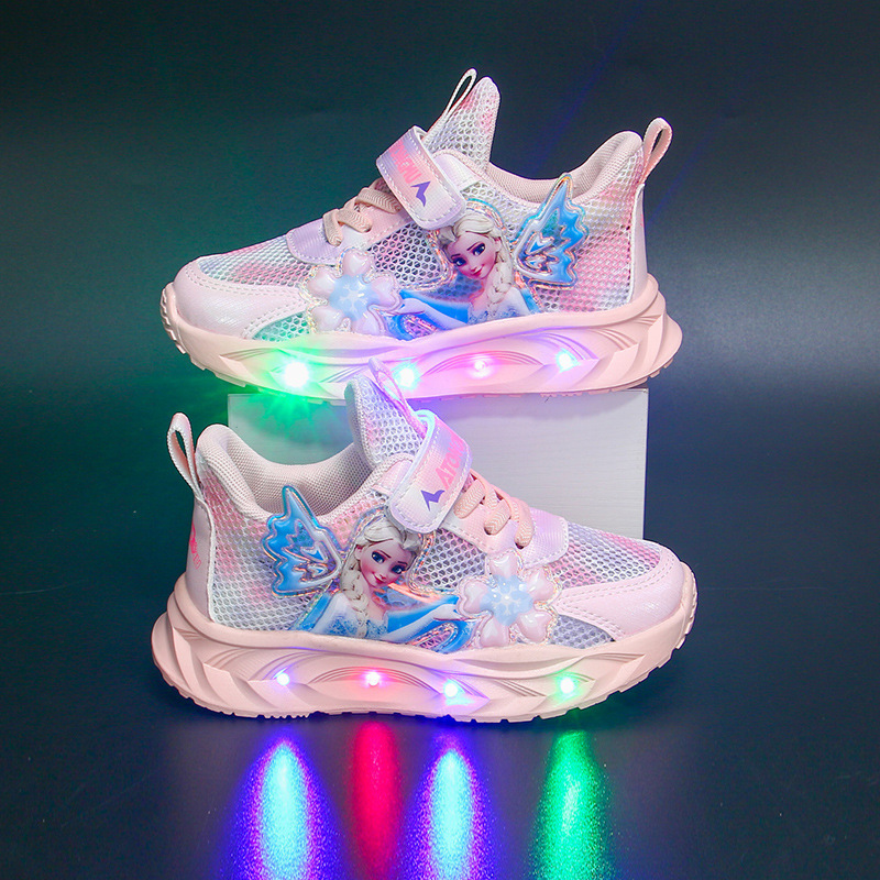 Girls Princess Aisha with Light sneaker Spring and Summer New Mesh Breathable Comfortable Student Running Shoes Girls Princess Aisha with Light sneaker Spring and Summer New Mesh Breathable Comfortable Student Running Shoes