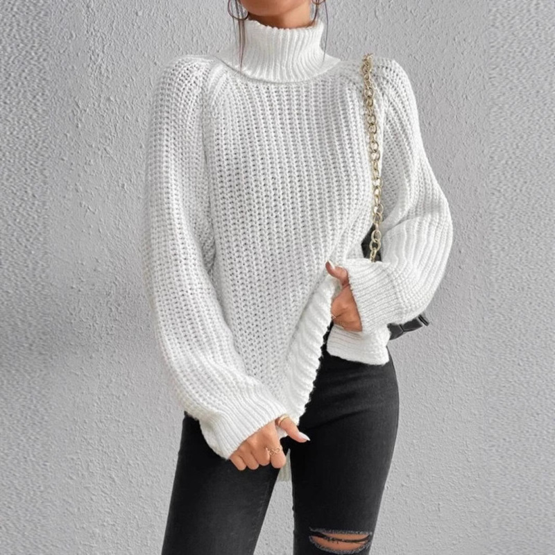 Cross-Border New Product Wish Turtleneck Knitwear Mid-Length Knitwear Jacket Soft and Comfortable French Women's Knitwear Long Skirt