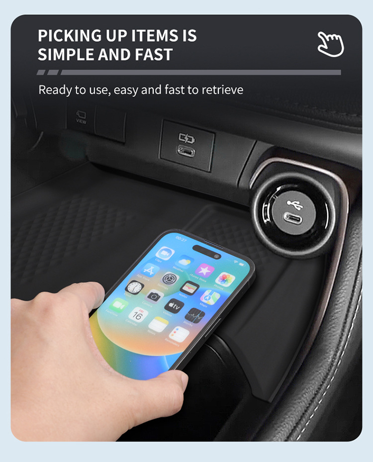 Suitable for Toyota Grand Highlander Wireless Charging Silicone Anti-Slip Mat Car Supplies Modification