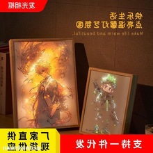 相框发光画家居客厅卧室墙面灯光装饰画相框礼物相框批发挂画