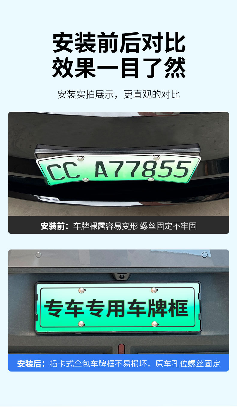 Suitable for Nio Firefly Special Vehicle License Plate Frame, New Energy Vehicle, New Traffic Regulations, Full Edge Protection Frame Modification