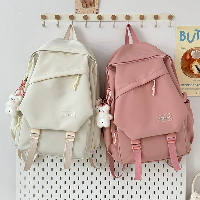 Новый школьный рюкзак Ji Weiyu для девочек Muji, большой вместительный рюкзак, милый однотонный цвет для старшеклассников