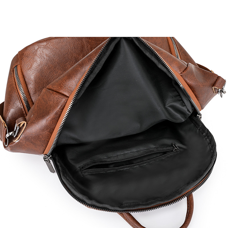 Transfronterizo 2025 primavera nueva mochila de cuero suave para mujer moda Europa y América retro multifunción de viaje mochila de doble uso