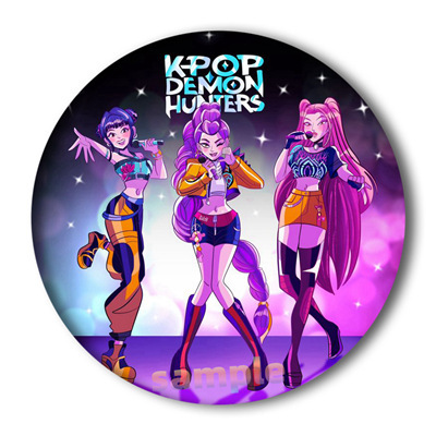 新款Kpop猎魔女团卡通周边吧唧徽章 马口铁胸章挂件|undefined