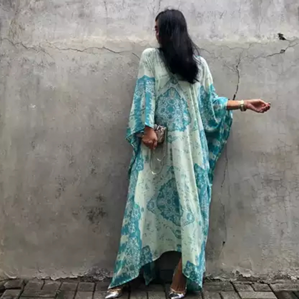 Blusa de playa nueva túnica elástica de cuatro lados suelta más tamaño Vestido de playa bikini camisa de protección solar 1D119