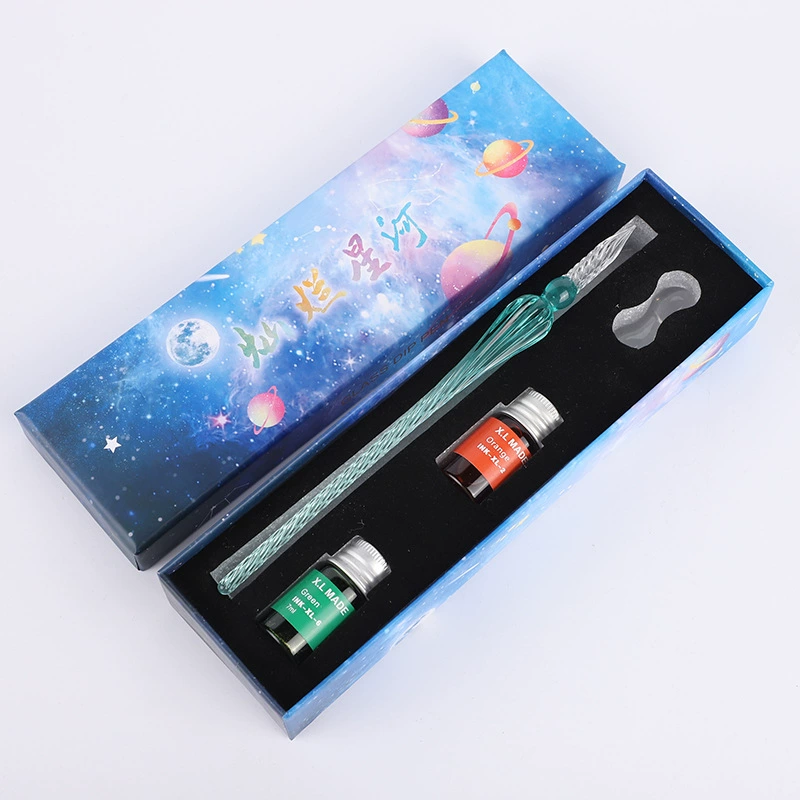 Glass rollerball pen, ink, brush for elementary school students, Birthday gift