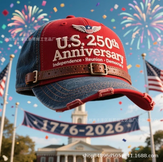 国境を越えた米国 250周年記念レトロウォッシュキャップ 250周年記念レトロキャップ|undefined