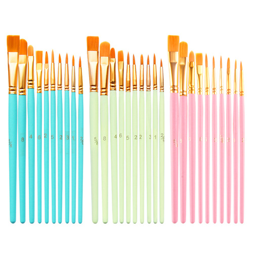 Oil paint brush set Wooden gouache watercolor painting brush set 10 pieces student hand-painted art brush