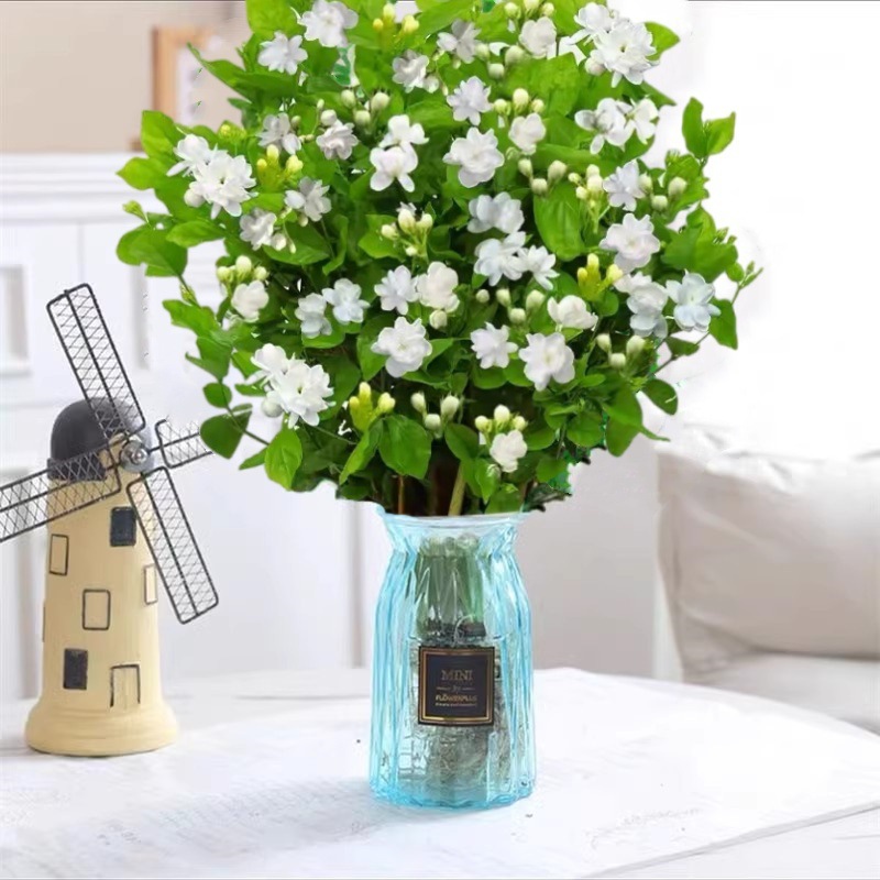 [수경 폭발 화분] 엄선된 자스민 꽃 10개(종이접기 파란색 유리병) 무료 크리스탈 머드