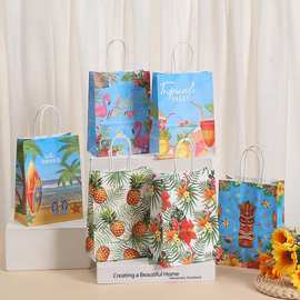 创意礼品袋海边热带雨林水果派对礼品袋手提袋节日伴手礼包装袋子
