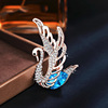 Fashionable crystal, swan, universal brooch lapel pin, advanced design pin, accessory, trend of season