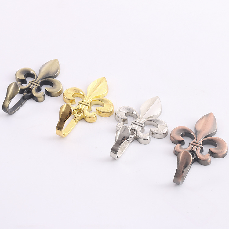 Cross-border supply source modern minimalist zinc alloy large flower hook wall hook wall curtain accessories wholesale drilling curtain hook