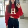 秋冬女式字母套头毛衣